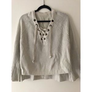 SheIn Lace-Up Front Sweater